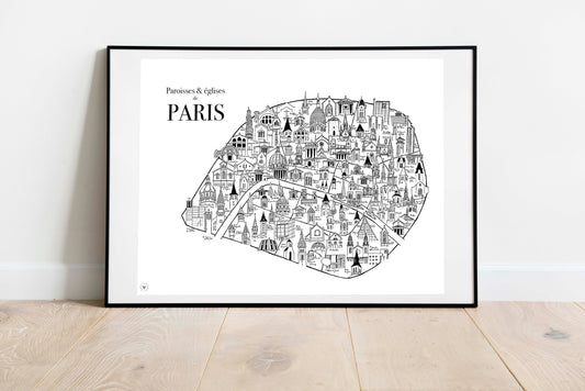 Carte des églises de Paris