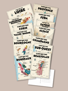 Pack 13 cartes postales Vins de France