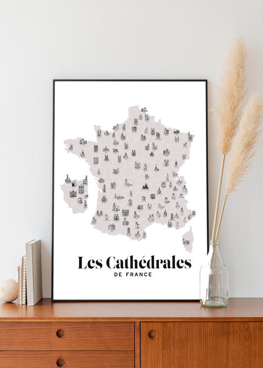 Carte des cathédrales de France