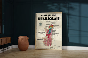 Carte des vins du Beaujolais - Affiche 30x40 ou 50x70 cm