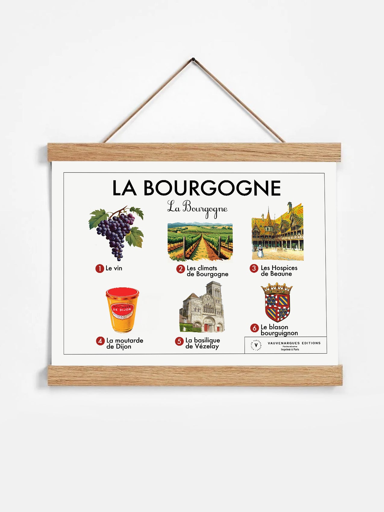 Planche scolaire - La Bourgogne