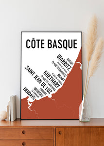 Carte de la Côte basque