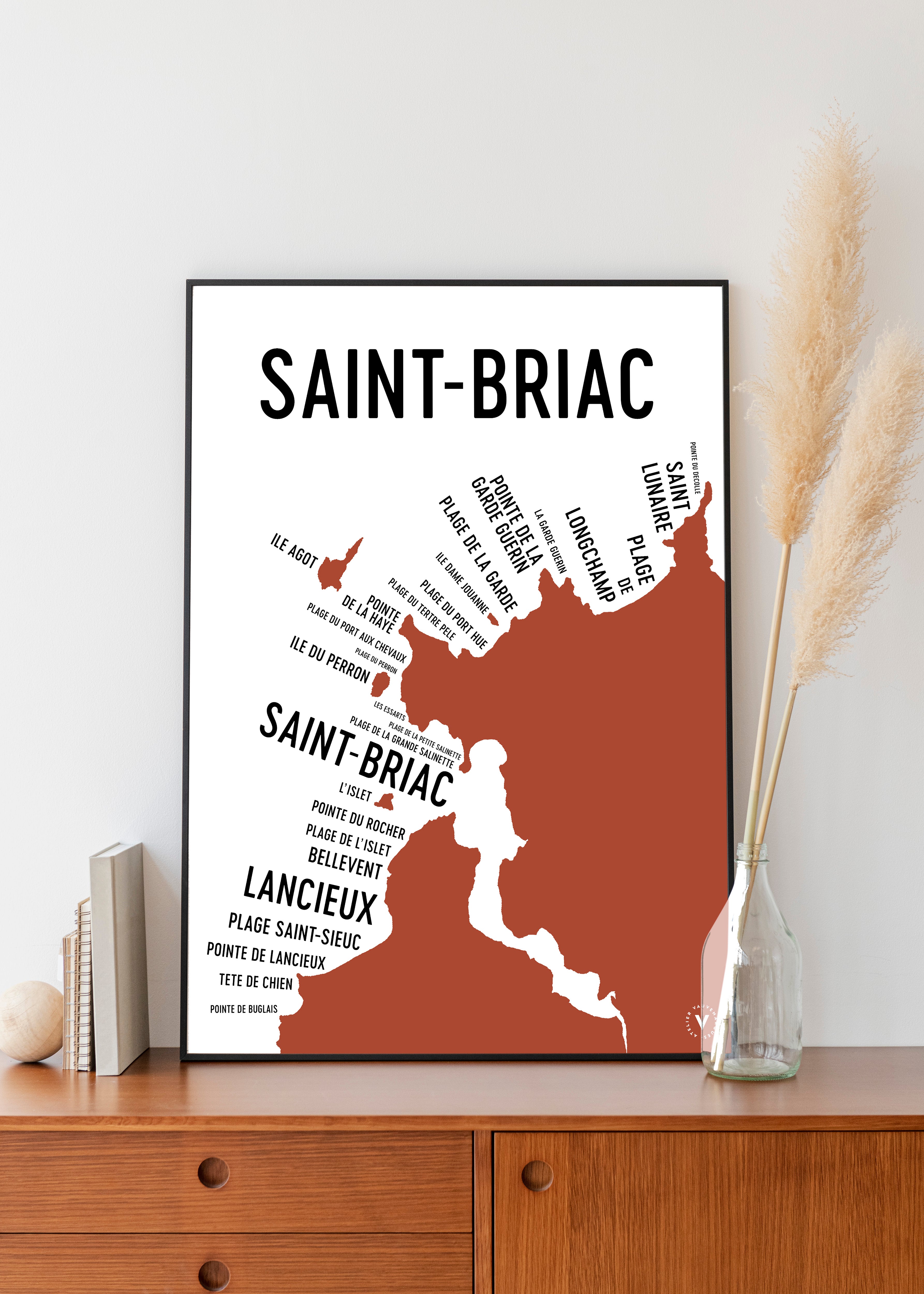 Carte de Saint Briac - Affiche 30x40 cm