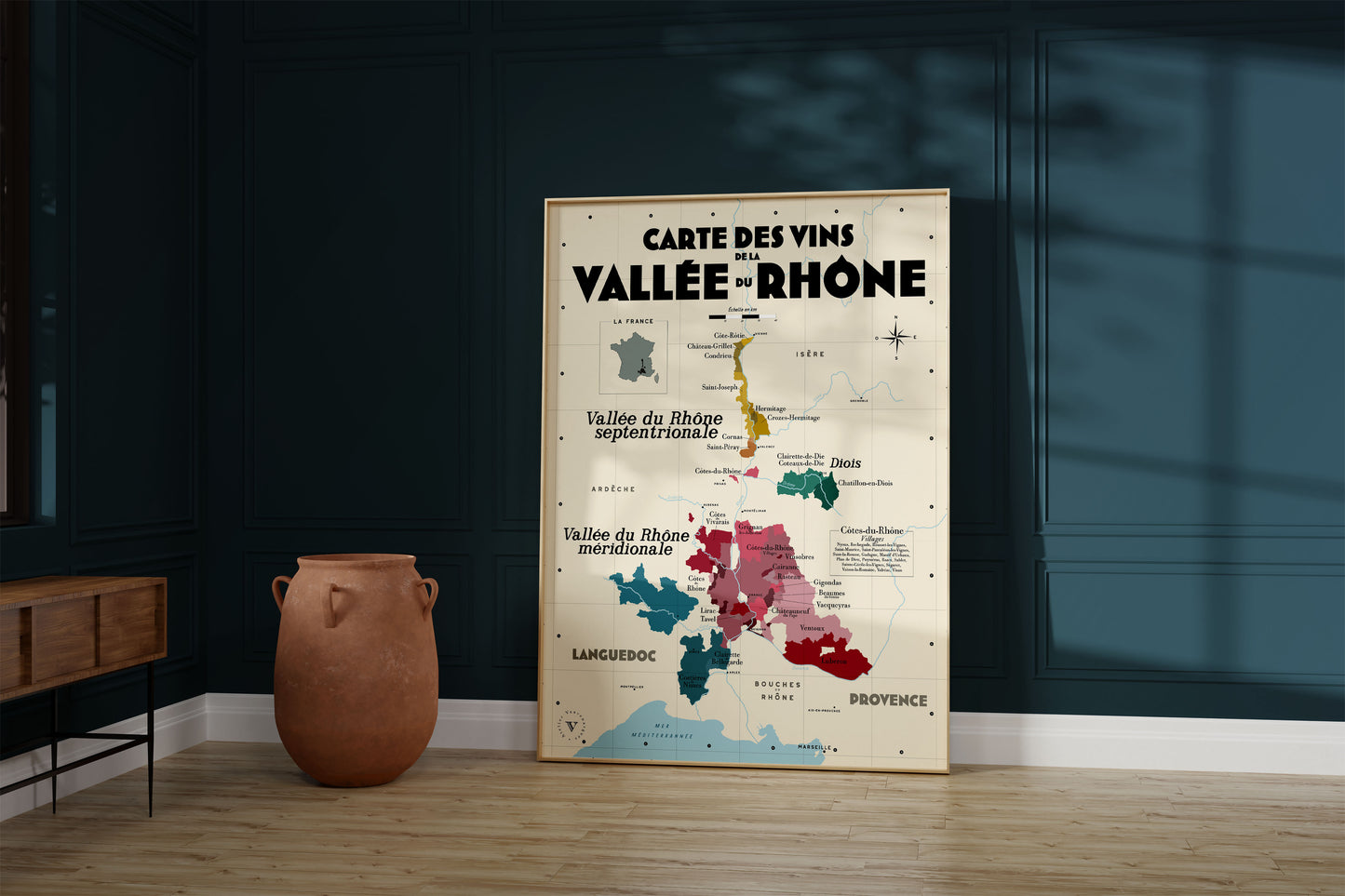 Carte des vins de la Vallée du Rhône