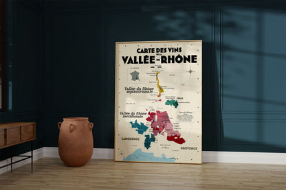 Carte des vins de la Vallée du Rhône