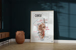 Charger l&#39;image dans la galerie, Carte vintage scolaire de la Corse - Affiche 30x40 cm
