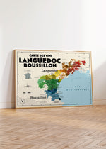 Charger l&#39;image dans la galerie, Carte des vins du Languedoc-Roussillon - Affiche 30x40 cm ou 50x70 cm
