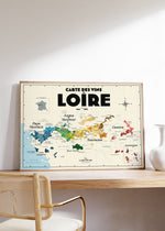 Charger l&#39;image dans la galerie, Carte des vins de Loire - Affiche 30x40 cm ou 50x70 cm
