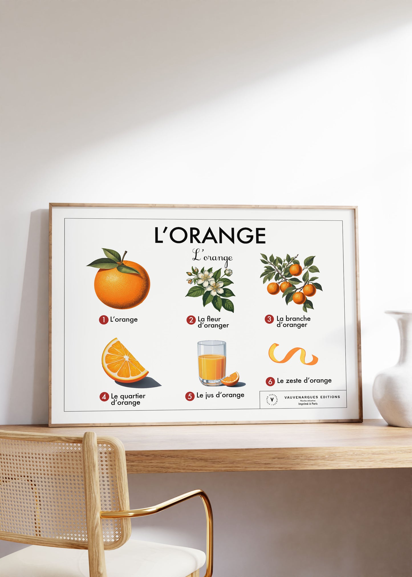 Planche scolaire - L'orange