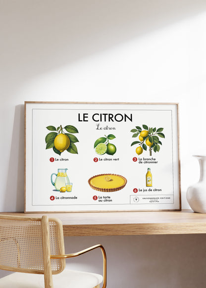 Planche scolaire - Le citron