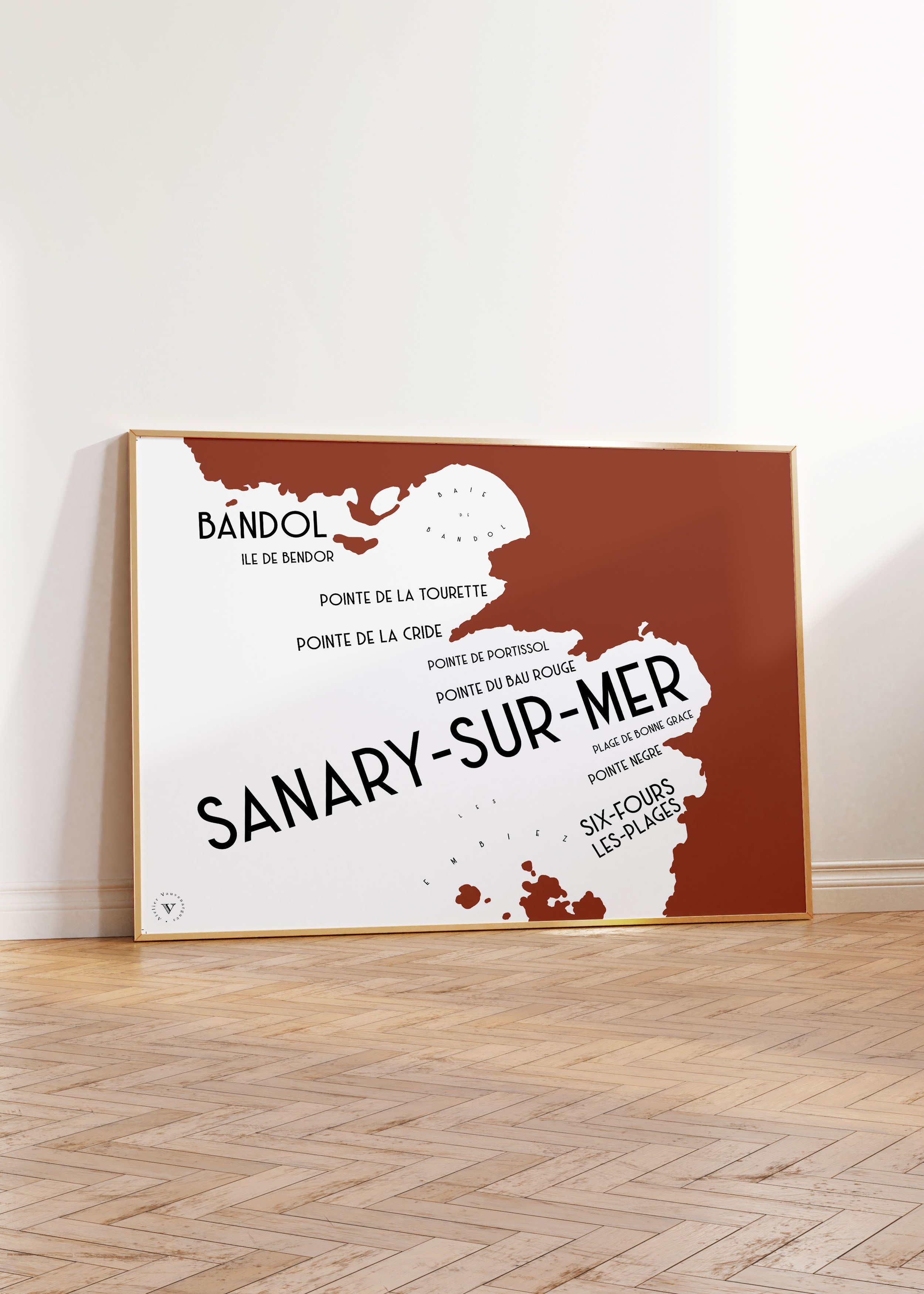 Carte de Sanary - Affiche 30x40 cm