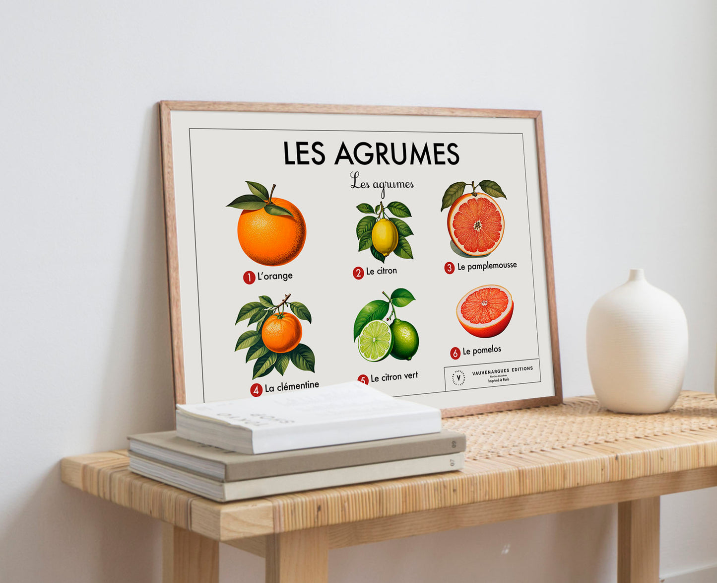 Planche scolaire - Les agrumes