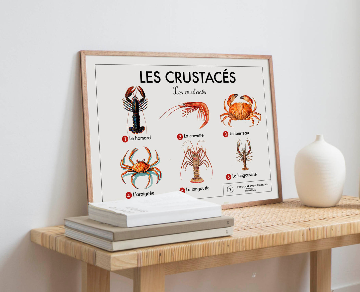 Planche scolaire - Les crustacés
