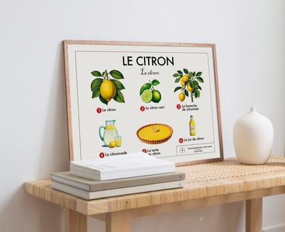 Planche scolaire - Le citron