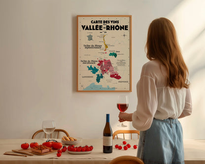 Carte des vins de la Vallée du Rhône