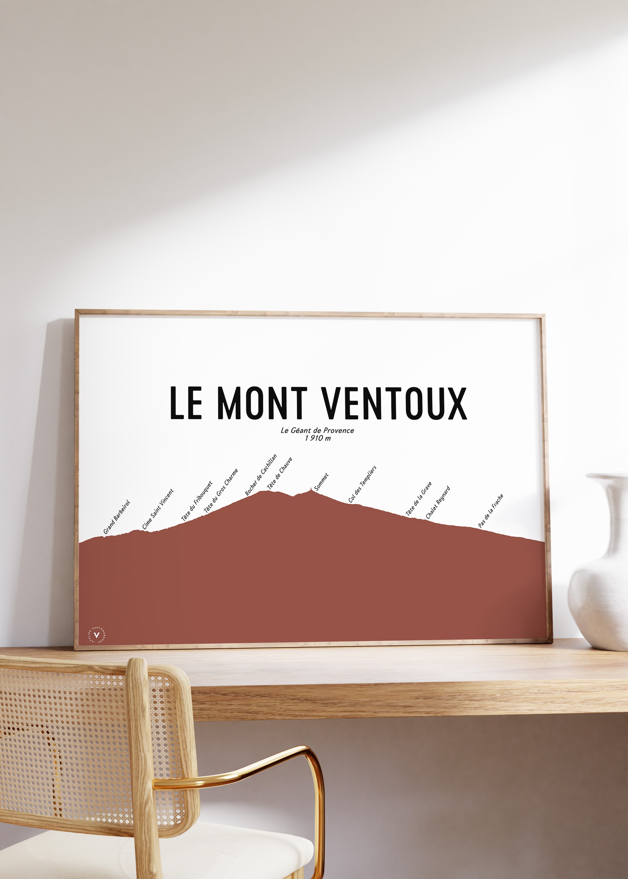 Carte du Mont Ventoux - Affiche 30x40cm