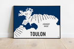 Charger l&#39;image dans la galerie, Carte de Toulon - Affiche 30x40 cm
