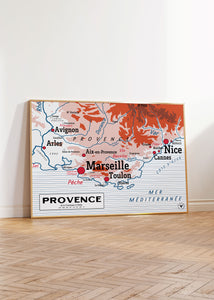 Carte scolaire vintage de la Provence