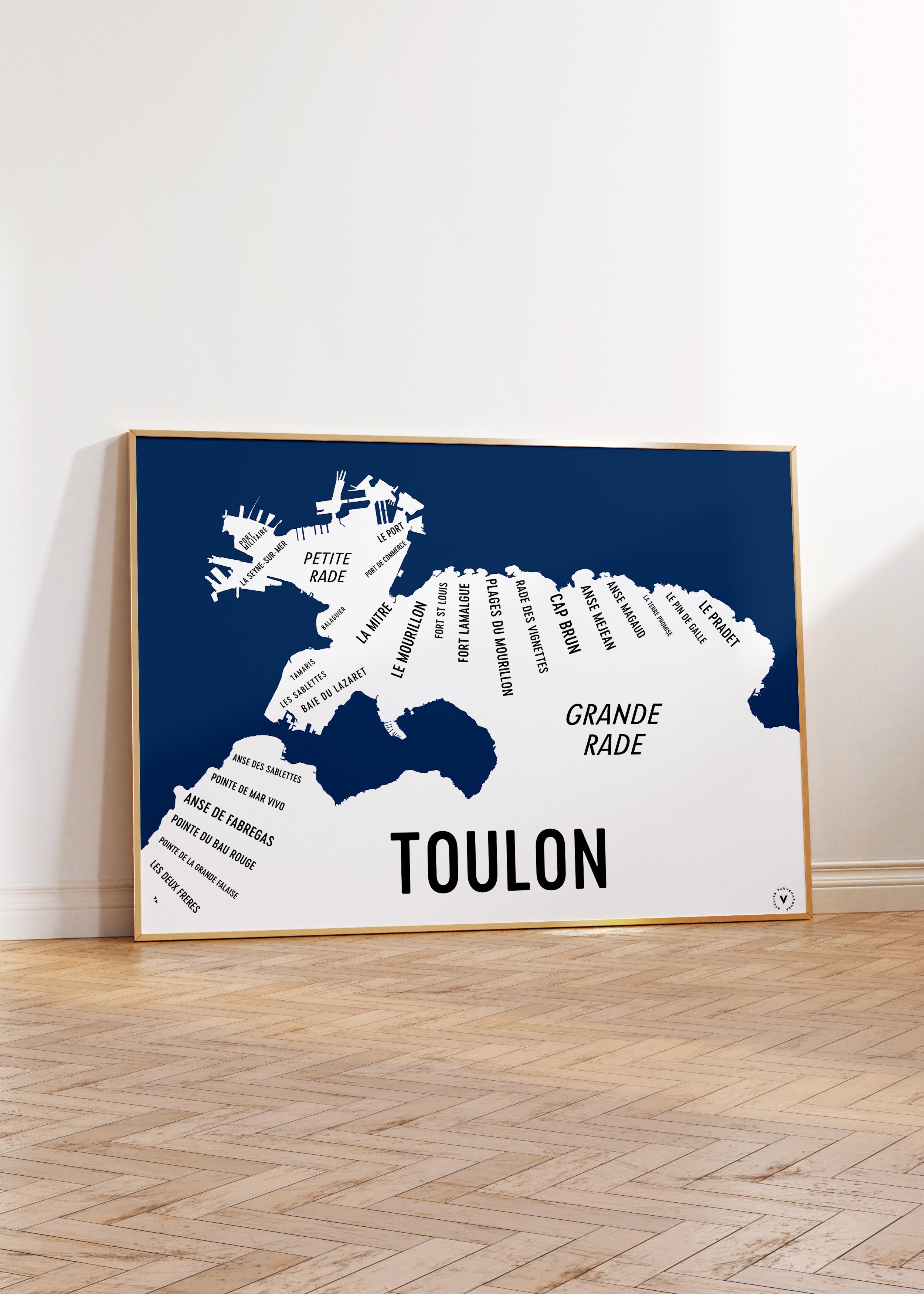 Carte de Toulon - Affiche 30x40 cm