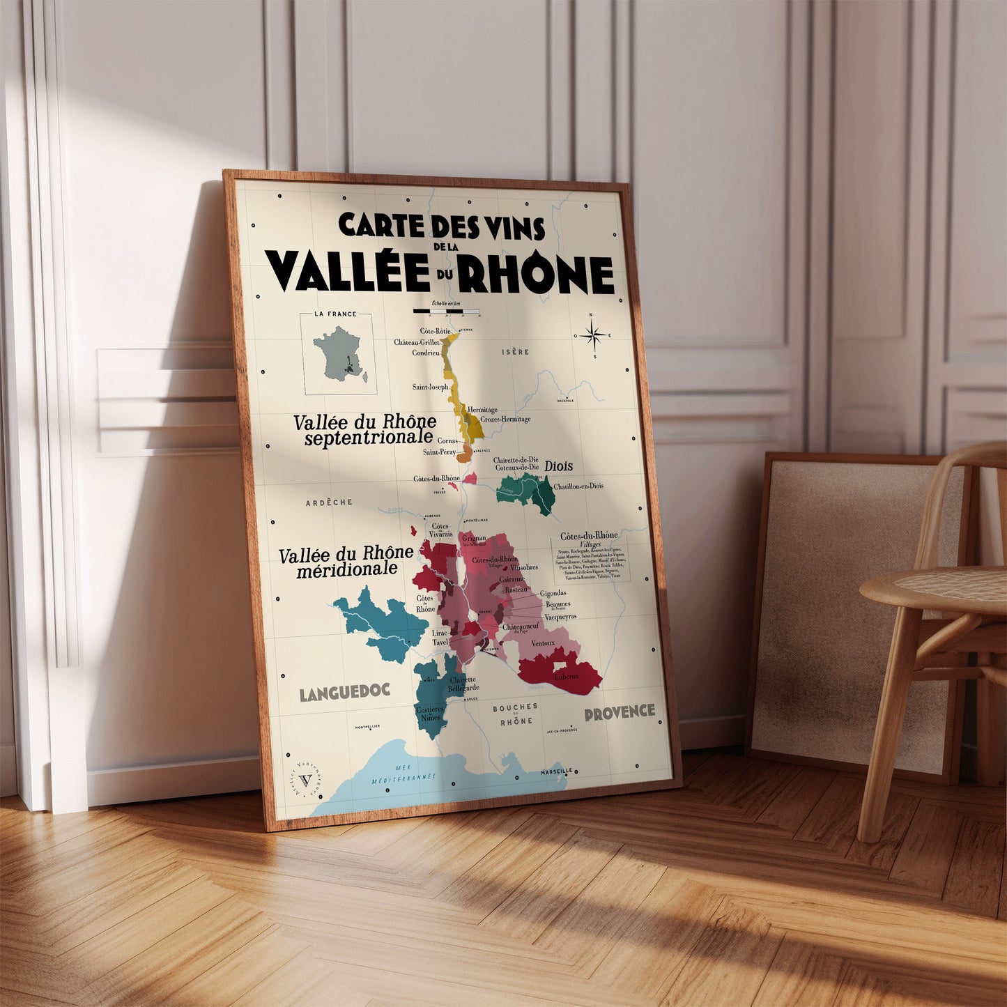 Carte des vins de la Vallée du Rhône