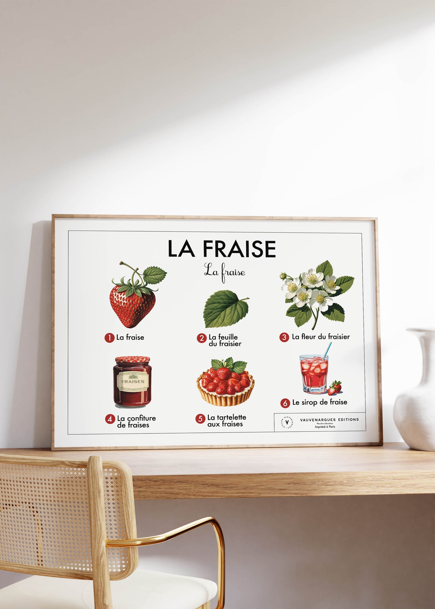 Planche scolaire - La fraise