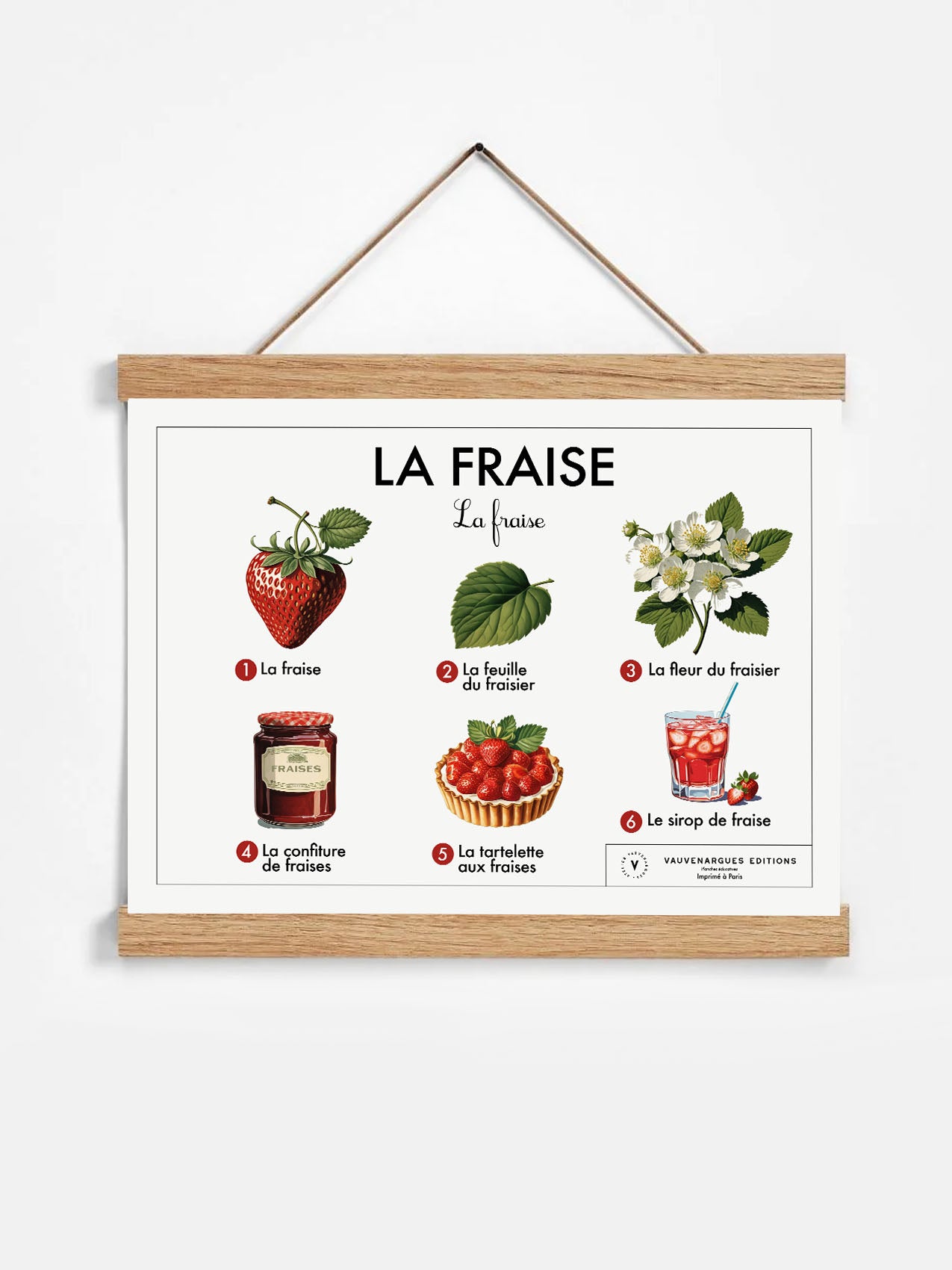 Planche scolaire - La fraise