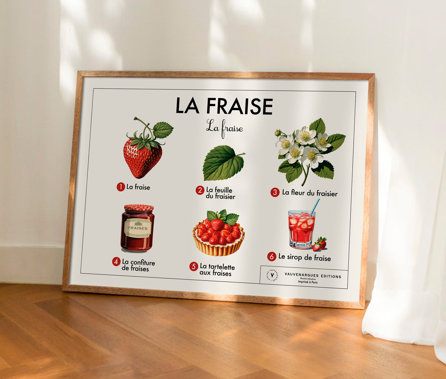 Planche scolaire - La fraise