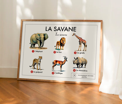 Planche scolaire - La savane