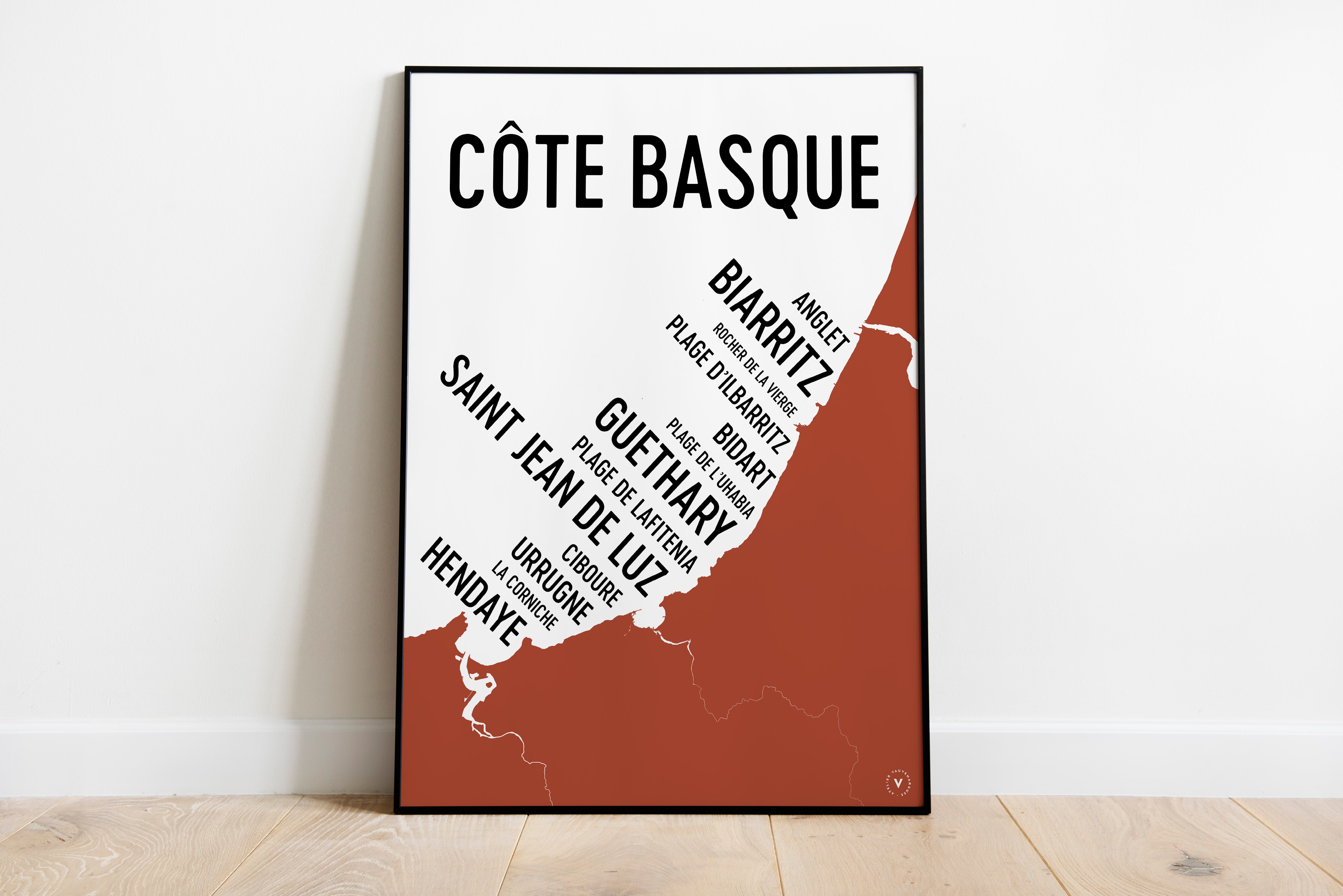 Carte de la Côte basque