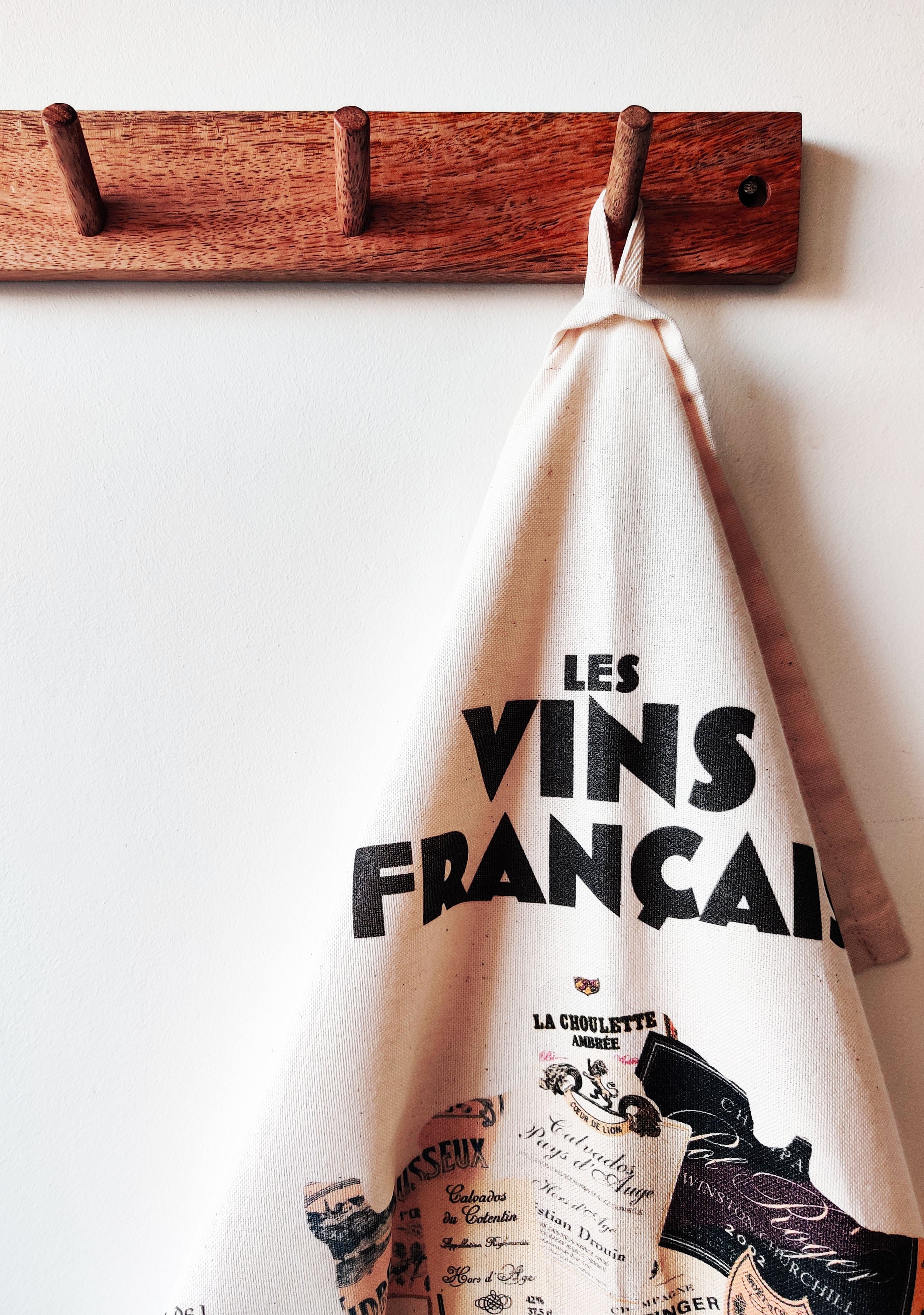 Torchon Carte des vins Français - 100% coton bio 50x70 cm