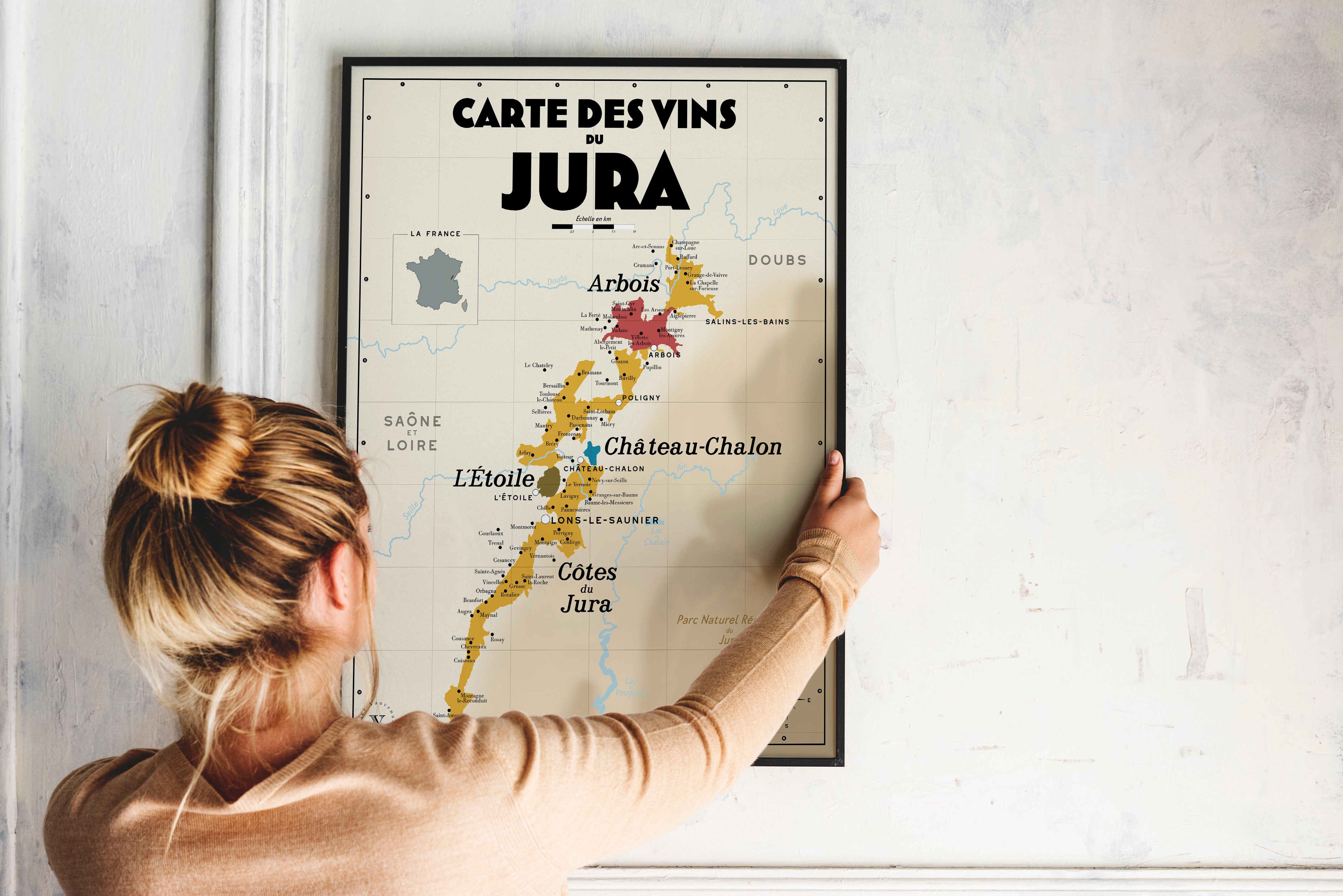 Carte des vins du Jura - Affiche 30x40 ou 50x70 cm