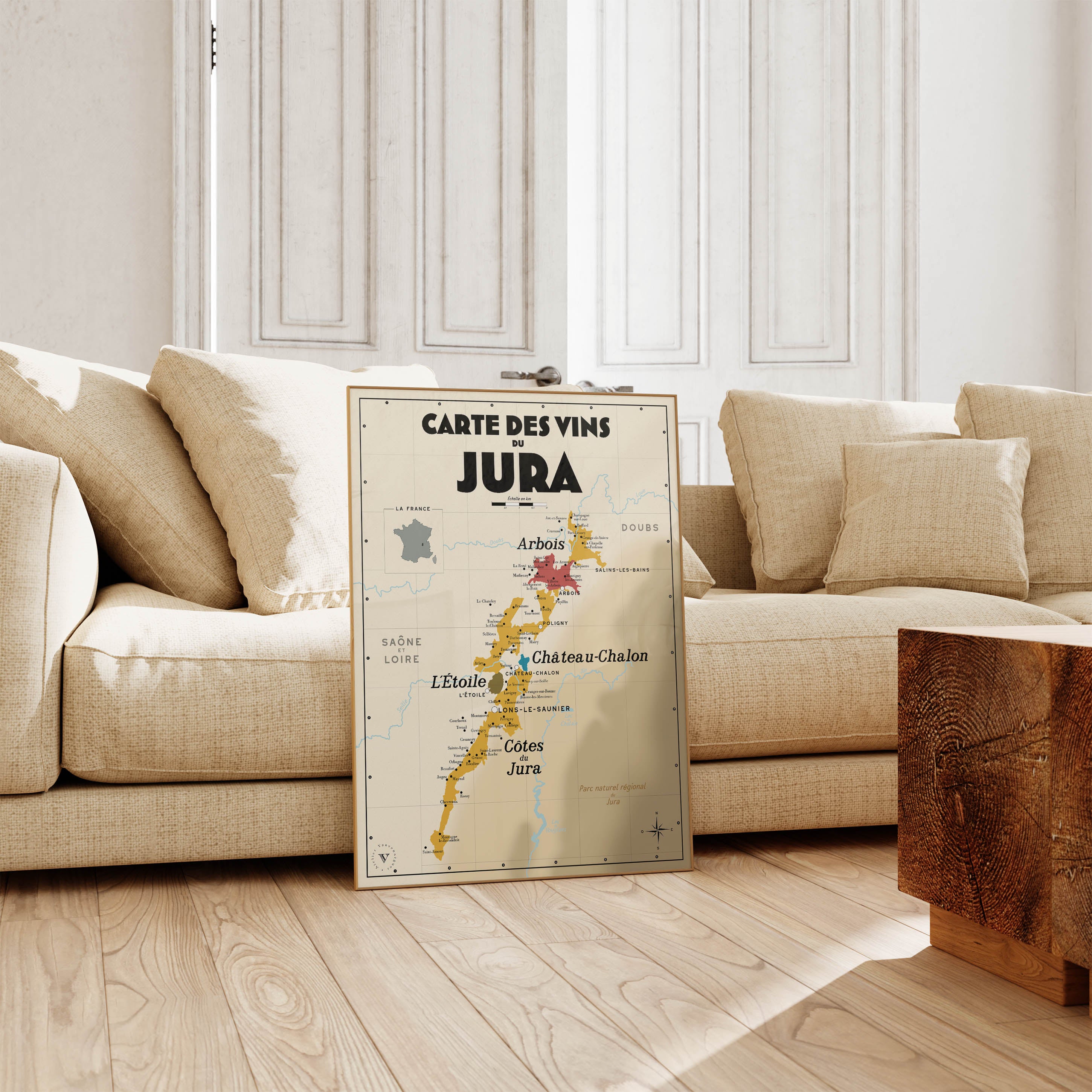 Carte des vins du Jura - Affiche 30x40 ou 50x70 cm