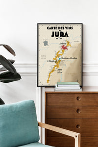 Carte des vins du Jura - Affiche 30x40 ou 50x70 cm