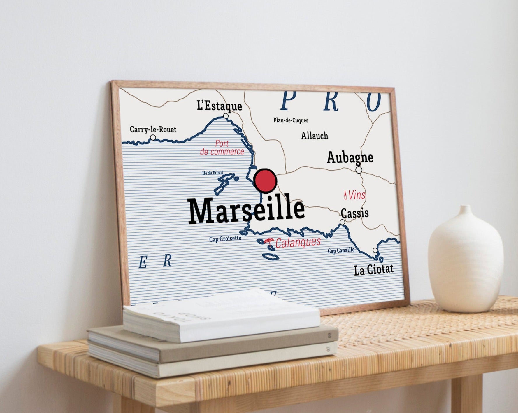 Carte scolaire vintage de Marseille