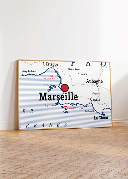 Carte scolaire vintage de Marseille