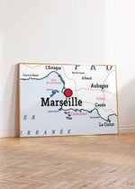 Charger l&#39;image dans la galerie, Carte scolaire vintage de Marseille - Affiche 30x40 cm
