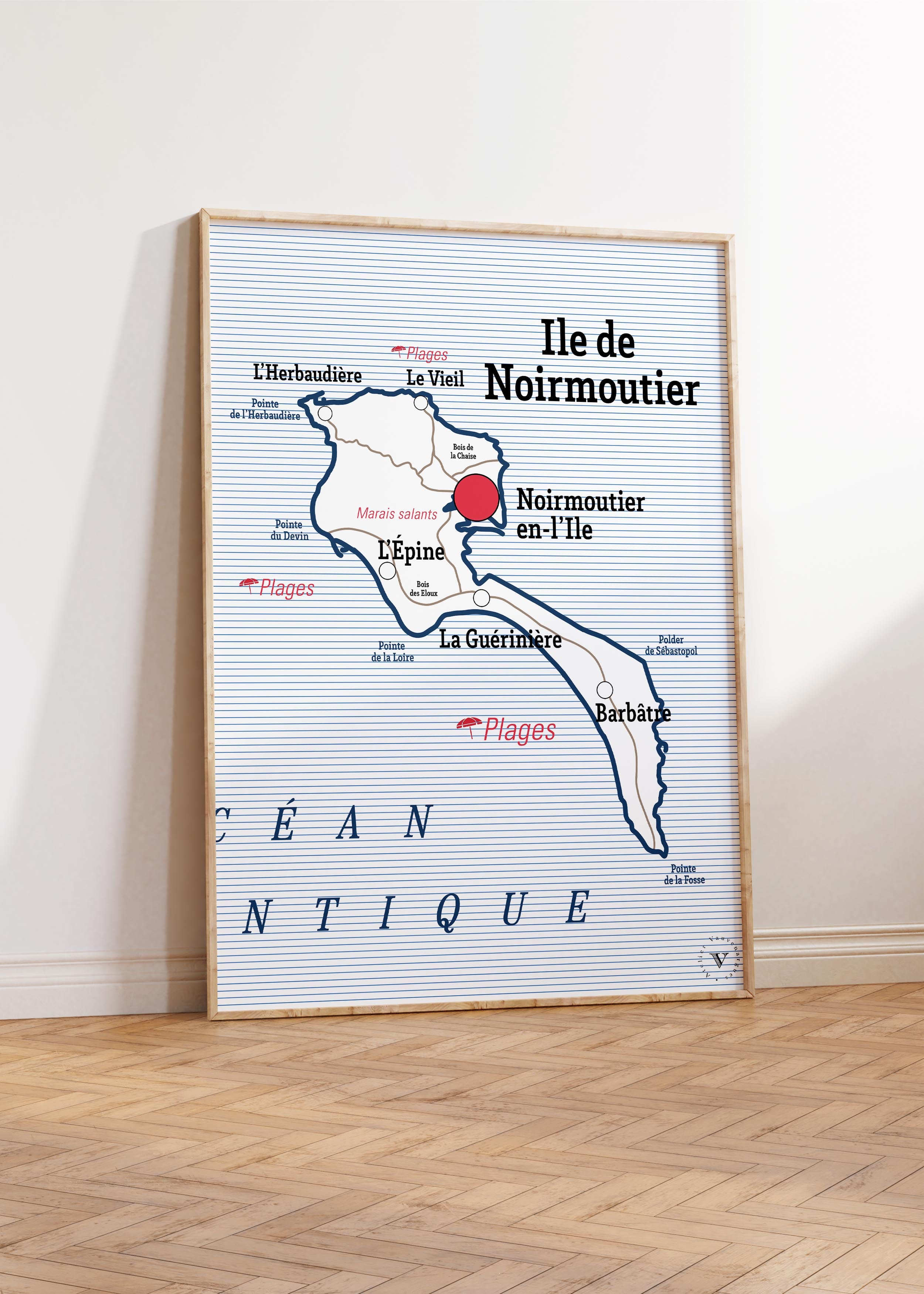 Carte scolaire de Noirmoutier - Affiche 30x40 cm