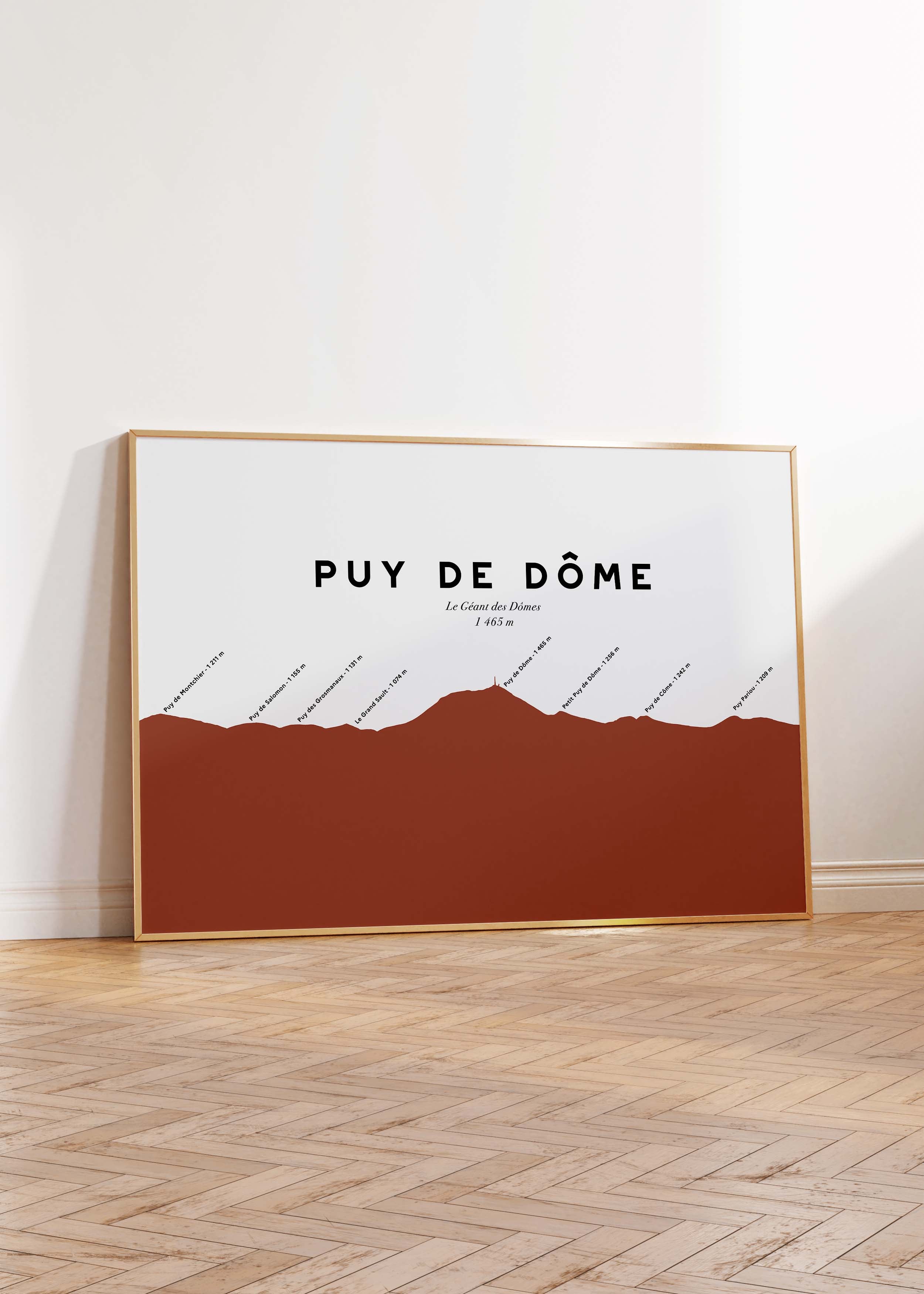 Carte du Puy de Dôme - Affiche 30x40 cm
