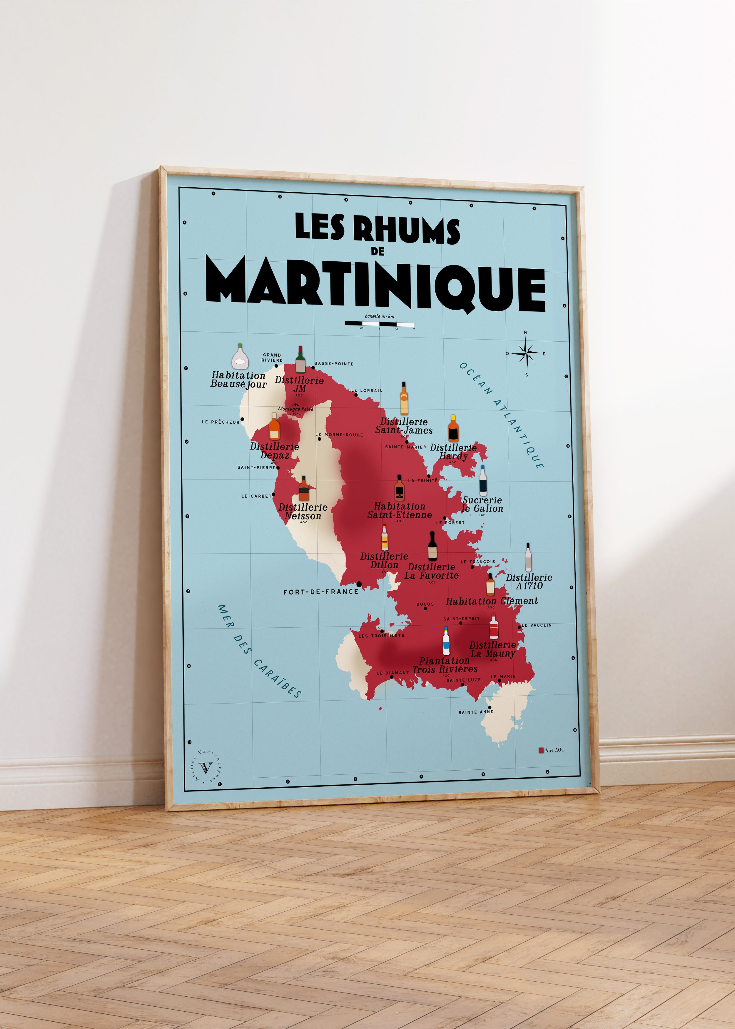 Carte des Rhums de Martinique - Affiche 30x40 ou 50x70 cm
