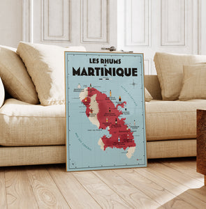 Carte des Rhums de Martinique - Affiche 30x40 ou 50x70 cm