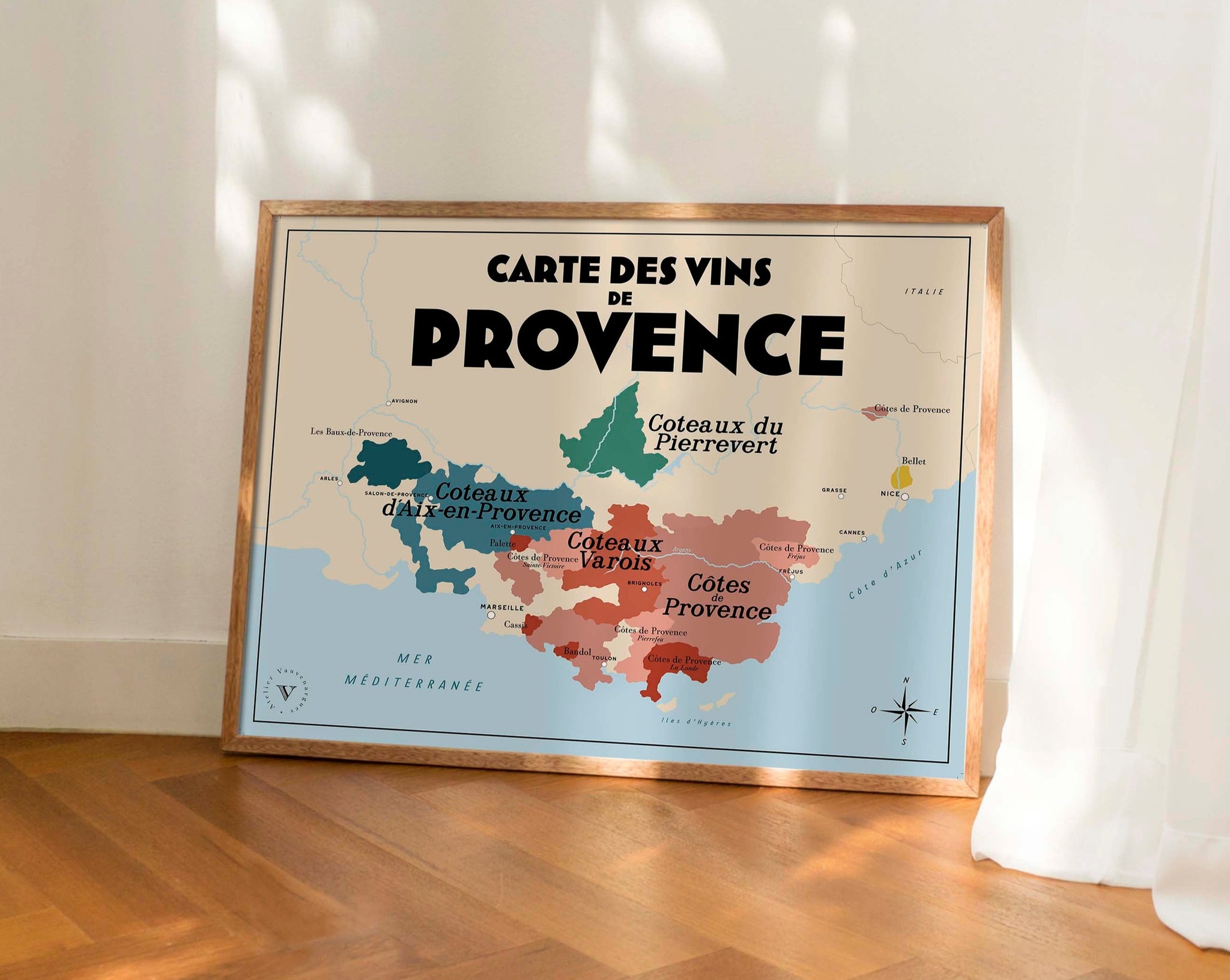 Carte des vins de Provence - Affiche 30x40 ou 50x70 cm – Atelier ...