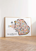 Charger l&#39;image dans la galerie, Carte des Fontaines d&#39;Aix-en-Provence - Affiche 30x40 cm
