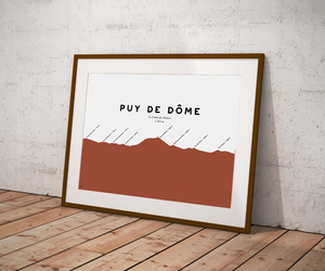 Carte du Puy de Dôme - Affiche 30x40 cm